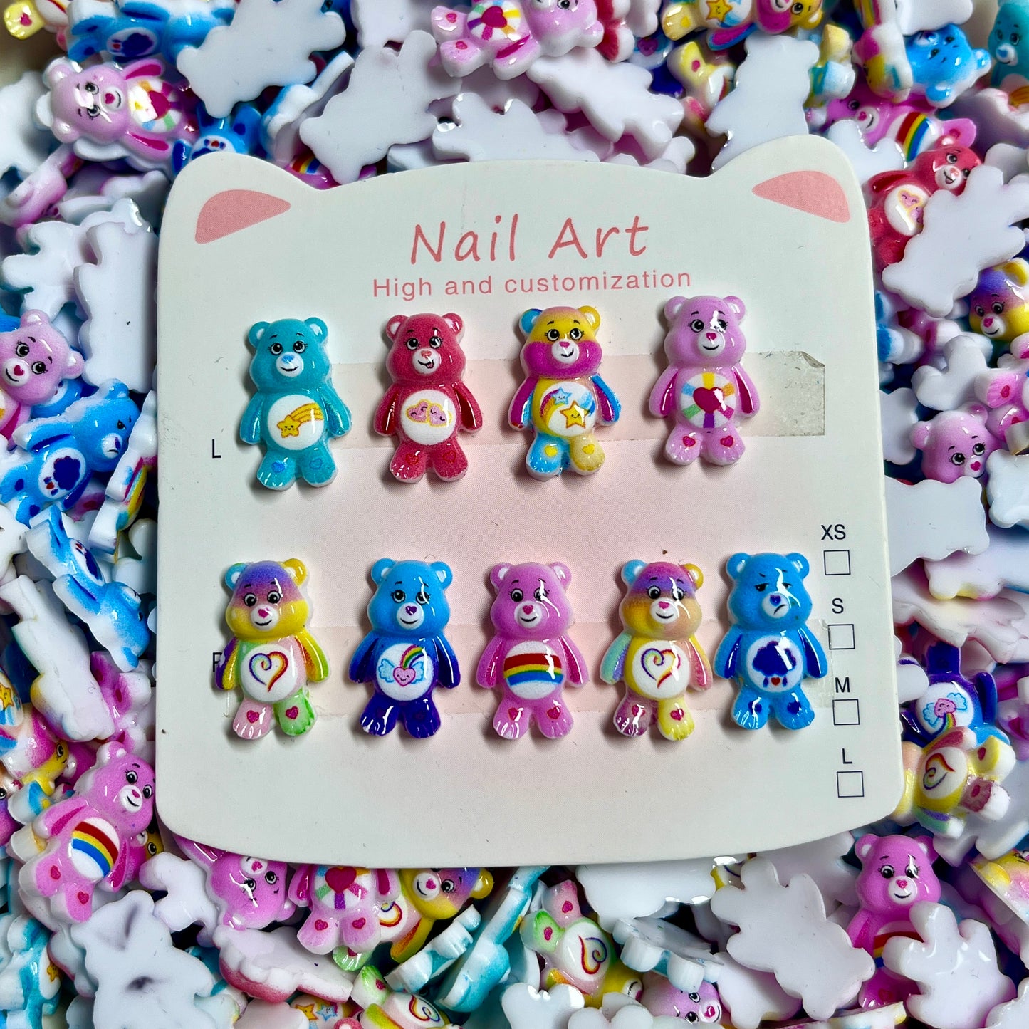Luminous Care Bear Style Nail Charms – Glow in the Dark Cute Resin Charms for DIY Nails, Junkcase, Beads Pens, and Crafting