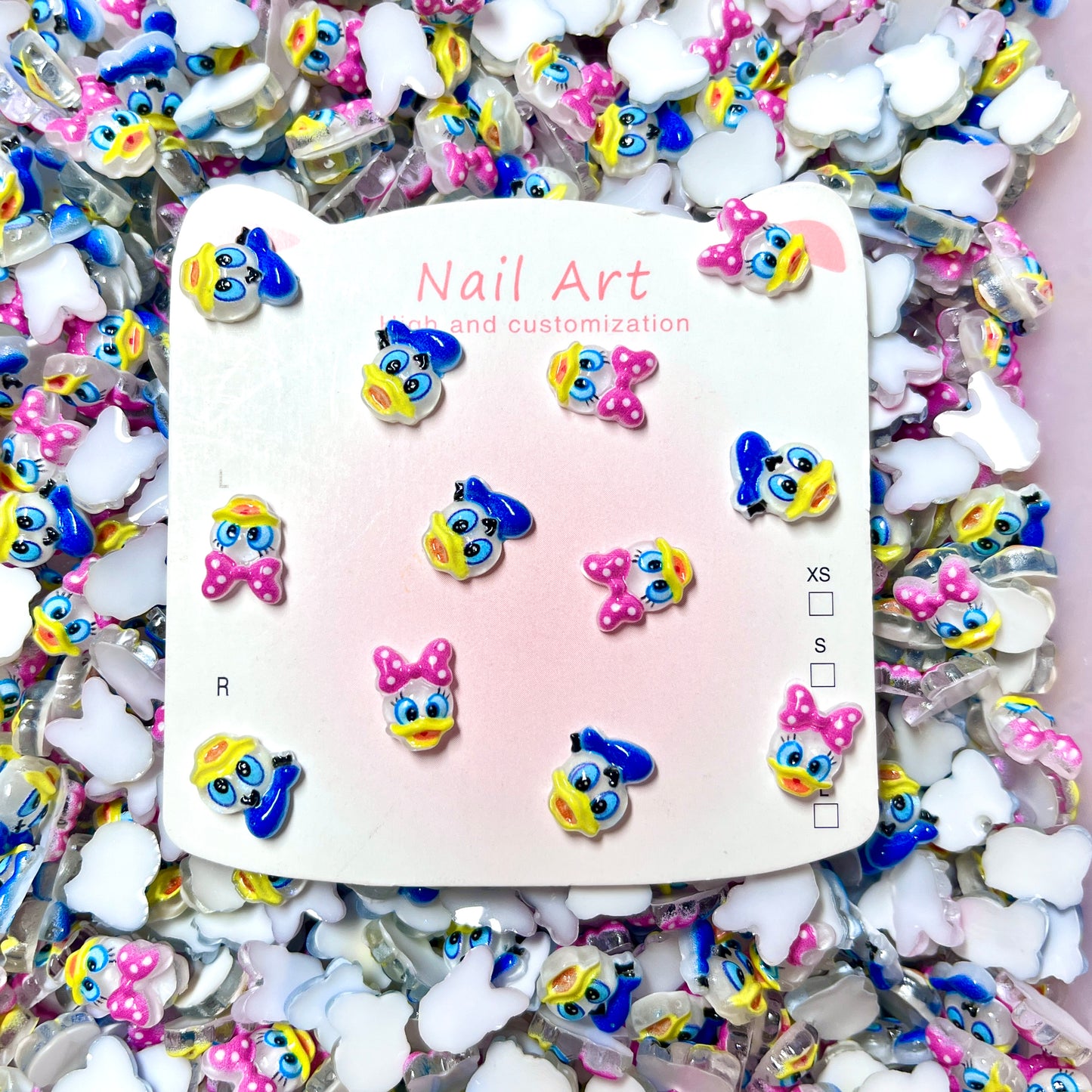 Disney Donald and Daisy Inspired 3D Nail Charms – Cartoon Nail Art Decorations for Nail Art, Phone Case, Junk Case, Beads & DIY