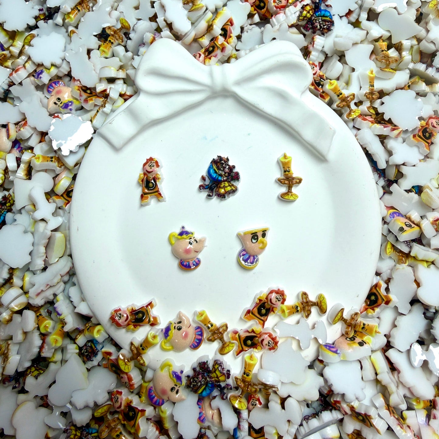 Beauty and the Beast Nail Charms – Rose Belle Enchanted Castle for Nail Art Fancy Pen Keychain Phonecase 3D Flatback Nail Charms