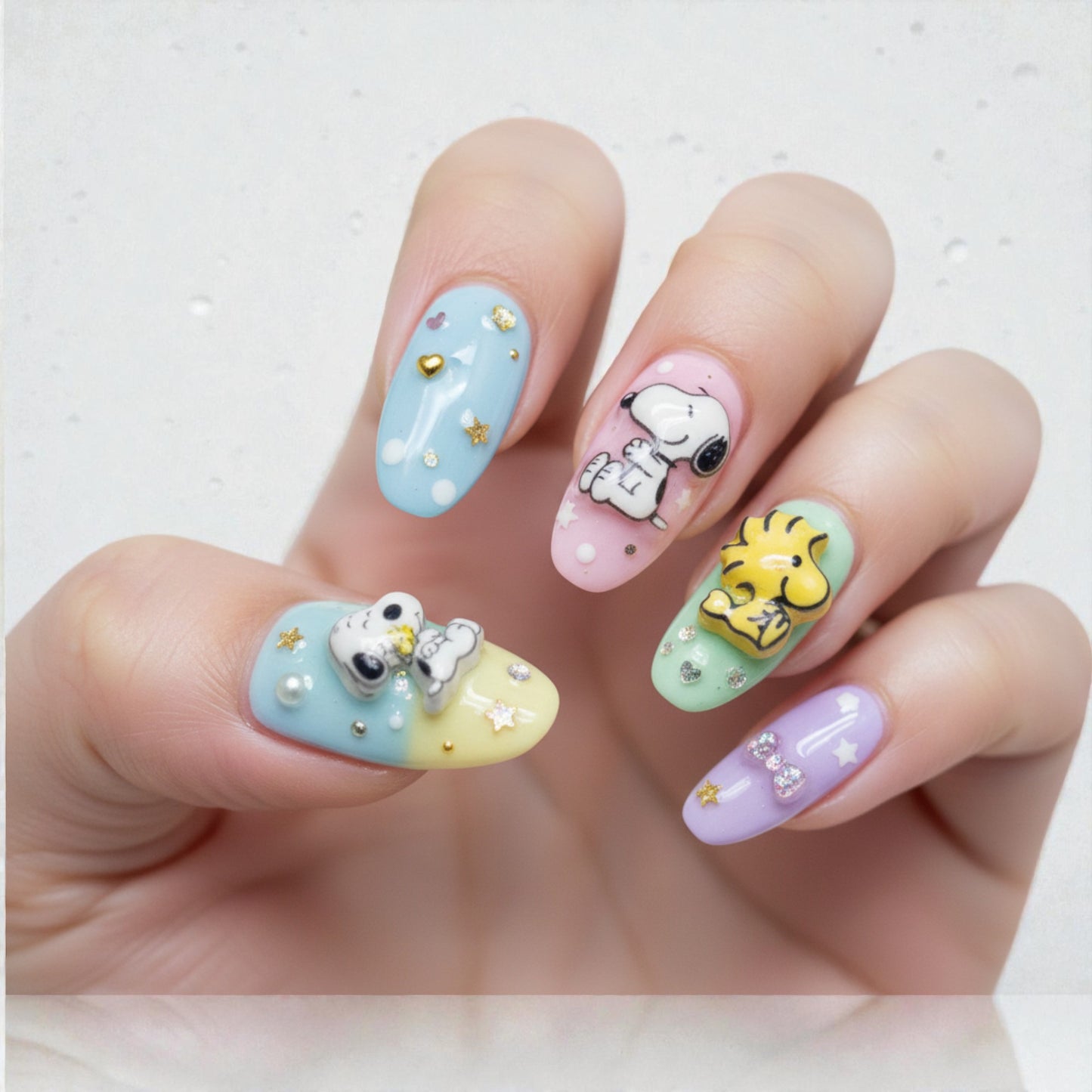 Snoopy Nail Charms 3D Cartoon Resin Flatback Charms for Nail Art, DIY Phone Case & Craft Accessories, Kawaii Mini Charms