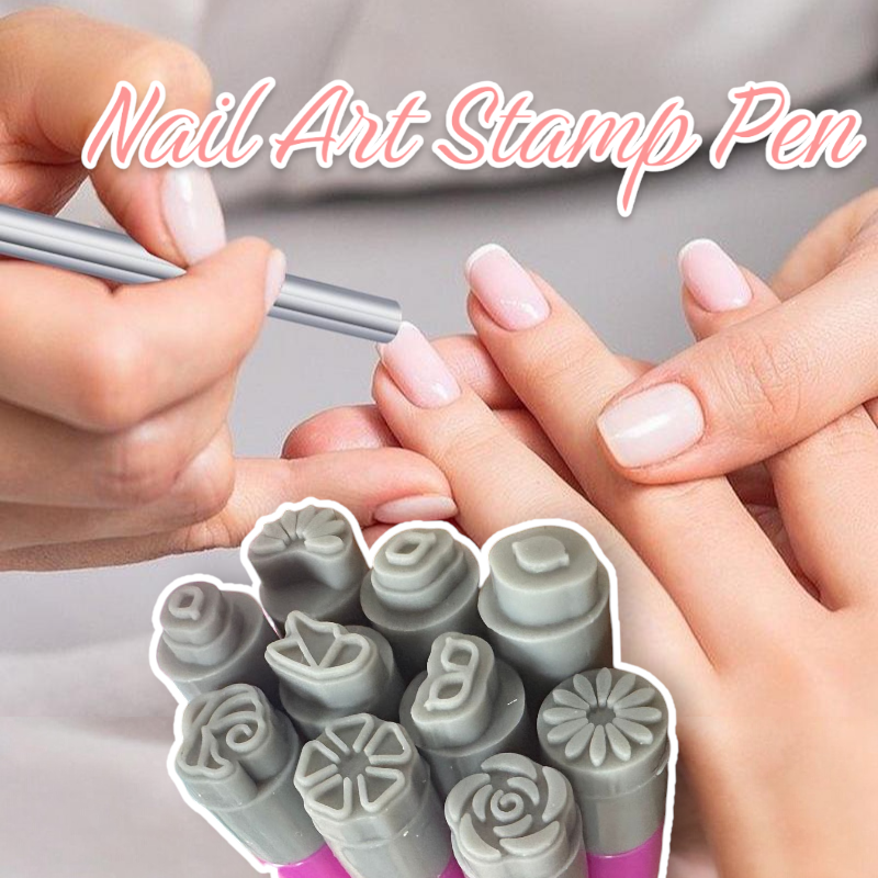 Nail Art Stamp Pen, easy to Use Nail Stamping Kit for Women & Girls Home Manicure,DIY Nail Art Tools, Tools for Nail Art, Dotting Tools Nail Art Nail Graffiti,Flower