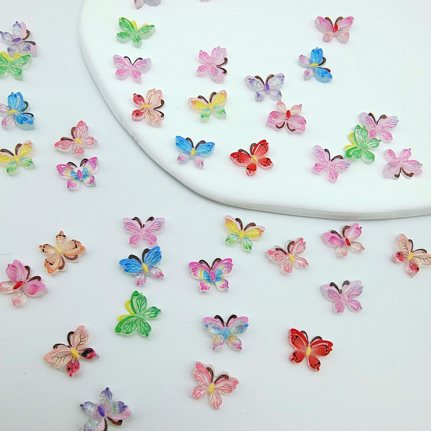 Butterfly Nail Charms – Glow in the Dark 3D Resin Butterfly for Nail Art Earring Phone Case  Beads Pens Keychains DIY Crafts