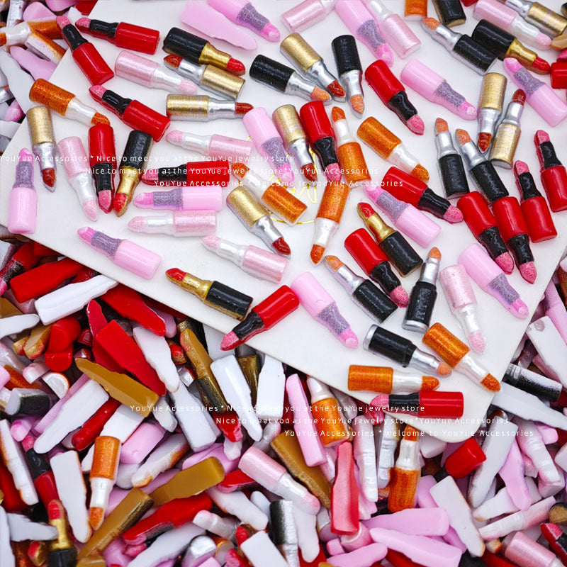 Lipstick Nail Charms – Mini Colorful Lipstick Resin Flatback Charms for Nail Art Hair Clips DIY Phone Case Pens Accessories