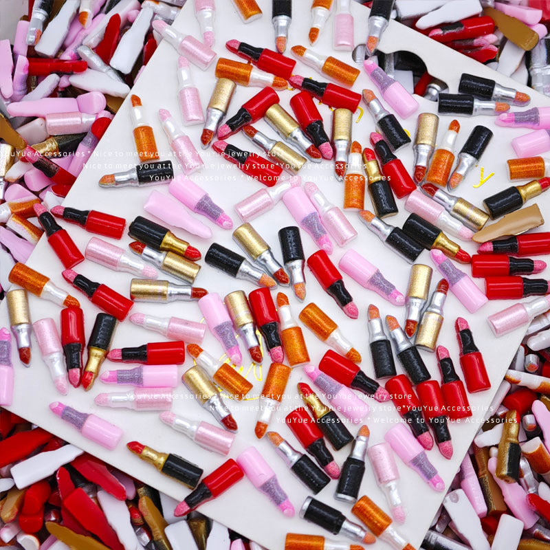 Lipstick Nail Charms – Mini Colorful Lipstick Resin Flatback Charms for Nail Art Hair Clips DIY Phone Case Pens Accessories
