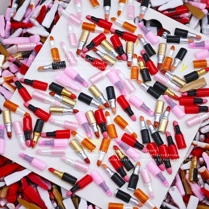 Lipstick Nail Charms – Mini Colorful Lipstick Resin Flatback Charms for Nail Art Hair Clips DIY Phone Case Pens Accessories