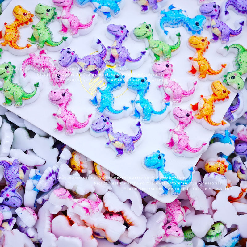 Cartoon Dinosaur Resin Charms – Cute Dino Flatback for Nail Art Pens Phone Cases Toy Crafts