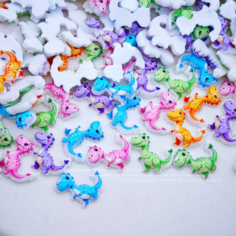 Cartoon Dinosaur Resin Charms – Cute Dino Flatback for Nail Art Pens Phone Cases Toy Crafts