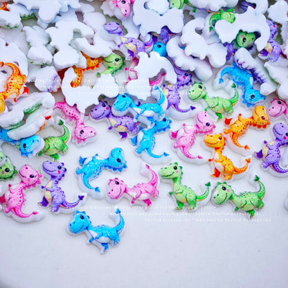 Cartoon Dinosaur Resin Charms – Cute Dino Flatback for Nail Art Pens Phone Cases Toy Crafts
