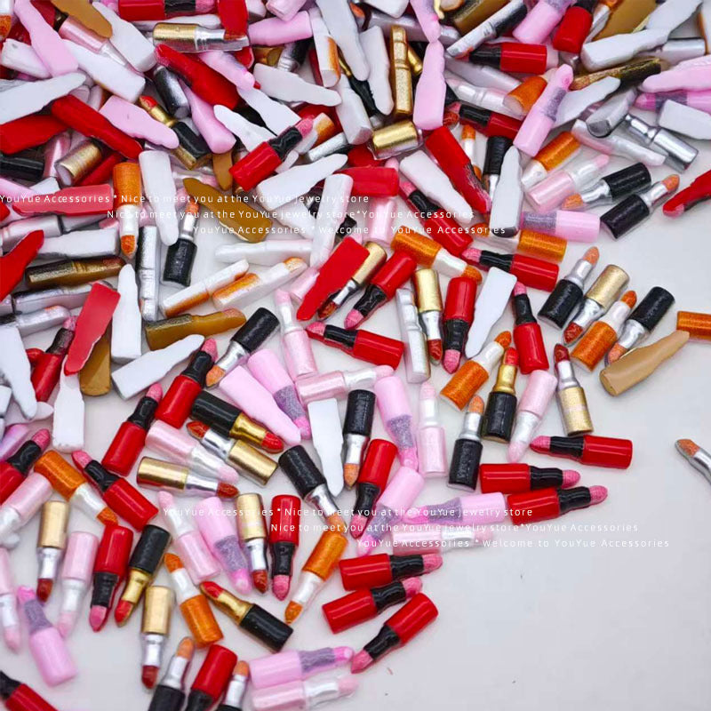 Lipstick Nail Charms – Mini Colorful Lipstick Resin Flatback Charms for Nail Art Hair Clips DIY Phone Case Pens Accessories