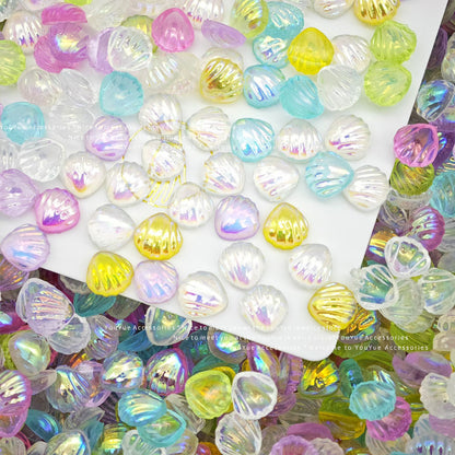Iridescent Abalone Shell Charms – Aurora Holographic Resin Flatback for Nail Art Phone Case Jewelry Crafts