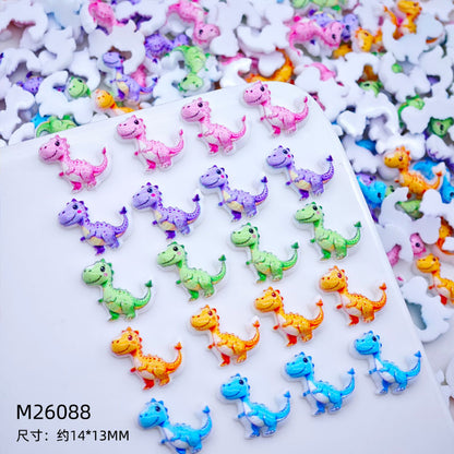 Cartoon Dinosaur Resin Charms – Cute Dino Flatback for Nail Art Pens Phone Cases Toy Crafts