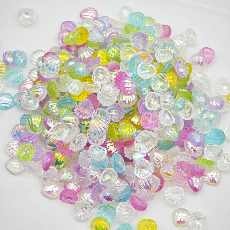 Iridescent Abalone Shell Charms – Aurora Holographic Resin Flatback for Nail Art Phone Case Jewelry Crafts
