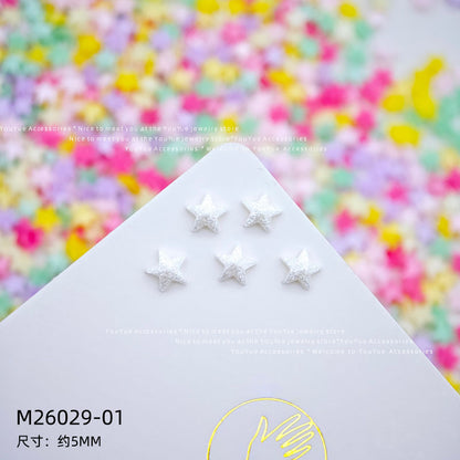Glitter Star Resin Charms – Mermaid Iridescent Flatback for Nail Art Earrings Phone Case Jewelry Cups Crafts