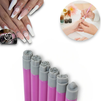 Nail Art Stamp Pen, easy to Use Nail Stamping Kit for Women & Girls Home Manicure,DIY Nail Art Tools, Tools for Nail Art, Dotting Tools Nail Art Nail Graffiti,Flower