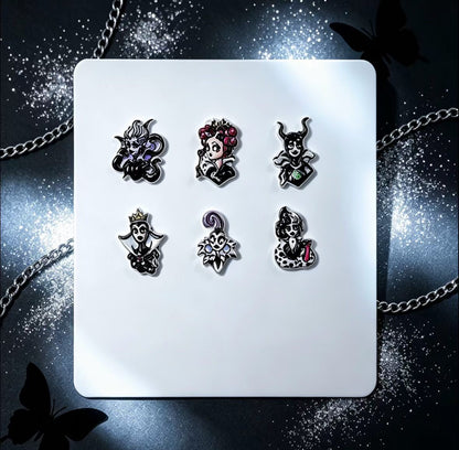 Dark Fairy Tale Villain Nail Charms – Evil Queen Maleficent Ursula 3D Resin DIY Nail Art Kit for Halloween Gothic Look