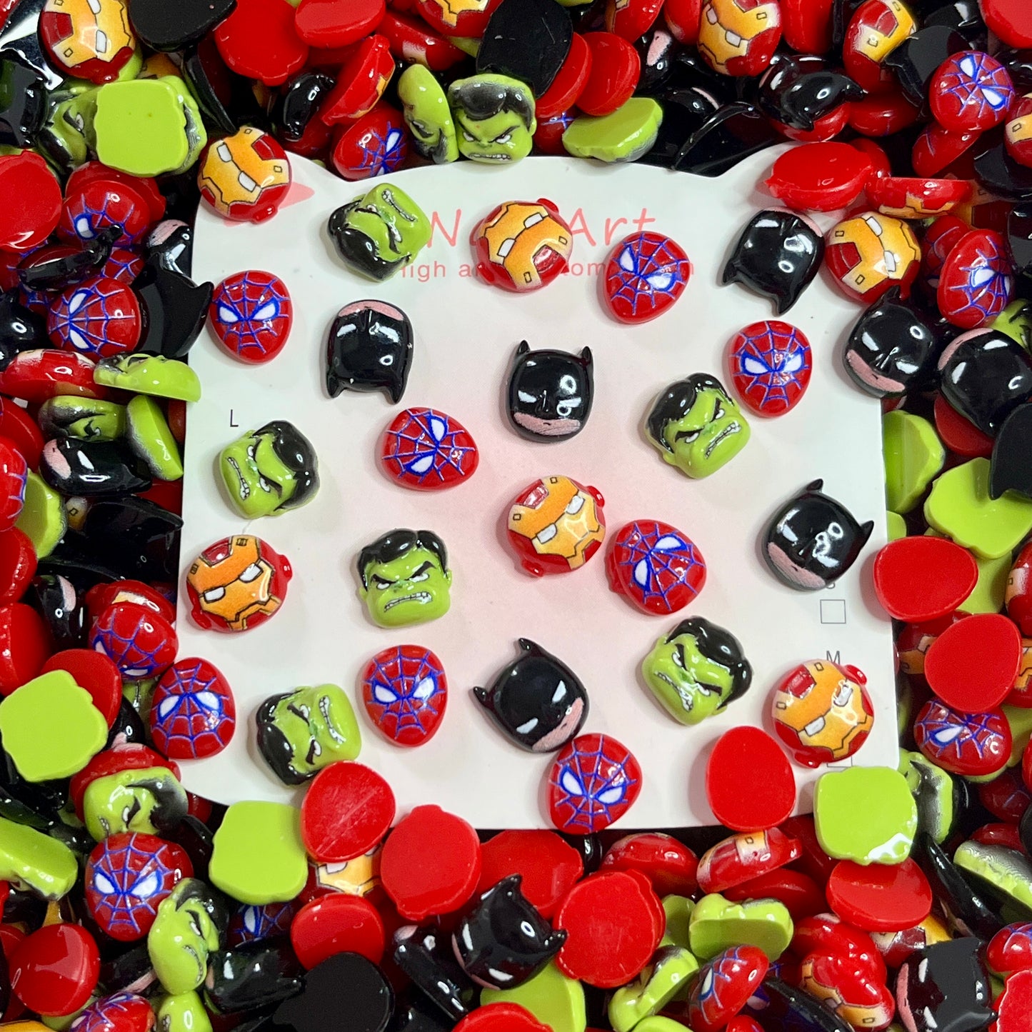 Marvel Superhero 3D Resin Nail Charms – Mixed Flatback Decorations for DIY Nail Art & Craft Design