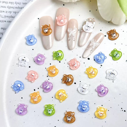 Care Bears 3D Resin Nail Charms – Cute Kawaii Flatback Bear Decorations for DIY Nail Art, Craft Design, Decoration