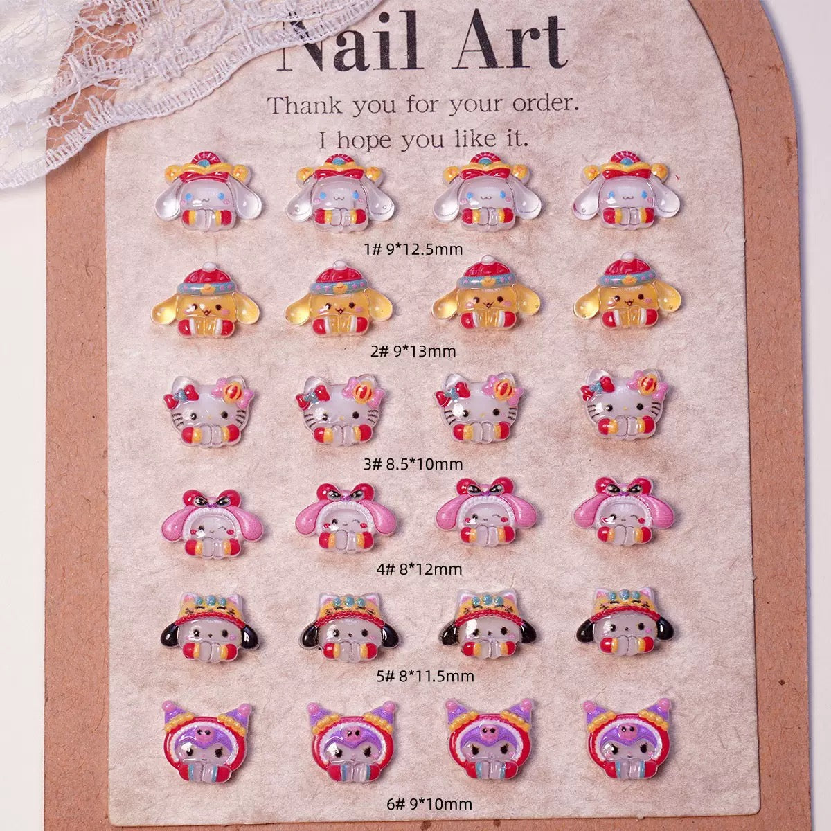 Sanrio Winter Nail Charms, Cute Hat Design, 3D Kawaii Resin Flatback Charms for Nail Art Designs, Beads, Pens, Phone Case Decoration & Craft Accessories, DIY
