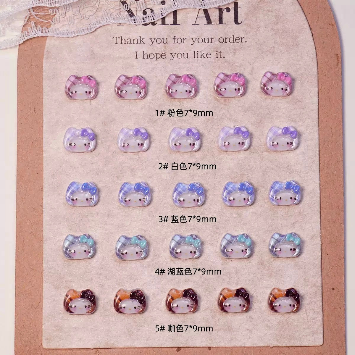 Hello Kitty with Cute Hat 3D Nail Charms – Cute Kawaii Resin Flatback Charms for Nail Art, DIY Crafts & Phone Case Decoration, Pen, Beads, Mirror