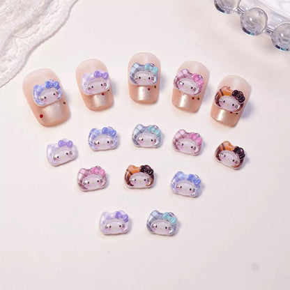 Hello Kitty with Cute Hat 3D Nail Charms – Cute Kawaii Resin Flatback Charms for Nail Art, DIY Crafts & Phone Case Decoration, Pen, Beads, Mirror