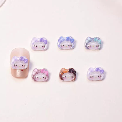 Hello Kitty with Cute Hat 3D Nail Charms – Cute Kawaii Resin Flatback Charms for Nail Art, DIY Crafts & Phone Case Decoration, Pen, Beads, Mirror