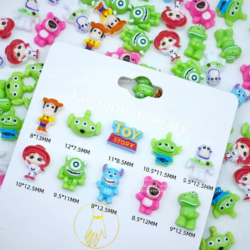Toy Story Style Nail Charms | Cute Cartoon Resin Charms for DIY Nail Art & Craft Projects