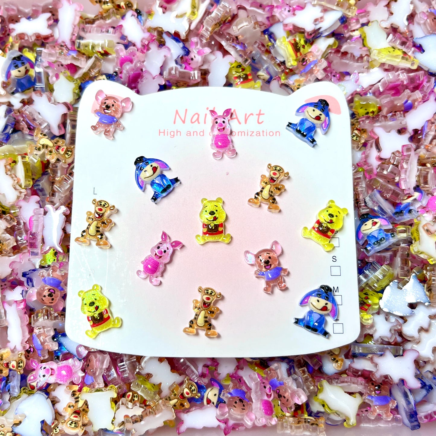 Cartoon Bear Nail Charms – Winnie the Pooh 3D Nail Art Decorations for Acrylic Nails, Press Ons, DIY Crafts & Resin Charms