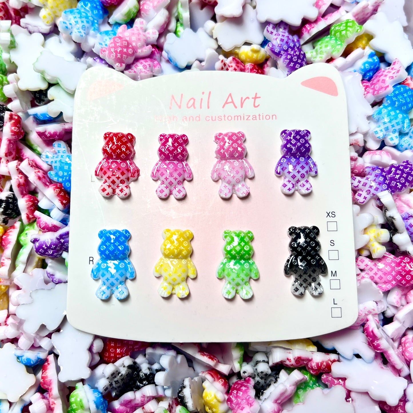 Designer Bear Nail Charms – 3D Luxury Style Nail Art Decorations for Nails, Pens, Junkcase & DIY Crafts