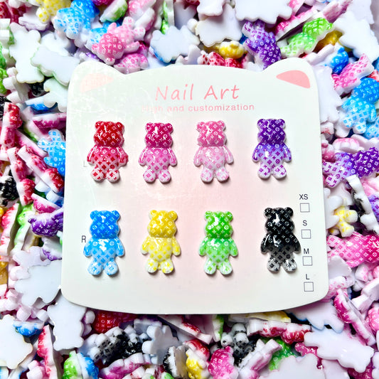 Designer Bear Nail Charms – 3D Luxury Style Nail Art Decorations for Nails, Pens, Junkcase & DIY Crafts