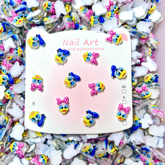 Disney Donald and Daisy Inspired 3D Nail Charms – Cartoon Nail Art Decorations for Nail Art, Phone Case, Junk Case, Beads & DIY