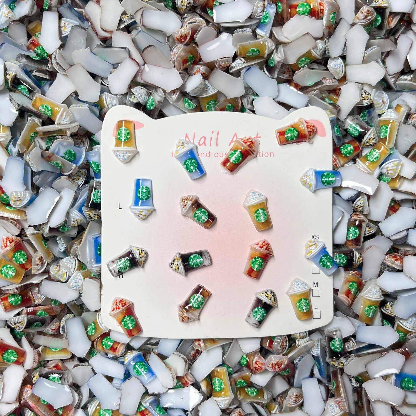 SB Coffee Cup 3D Nail Charms – Cute Aesthetic Nail Art Decorations for Acrylic Nails, Press On Nails, Fancy Beads, Beadable Pens, Junkcase, Keychains & Crafts