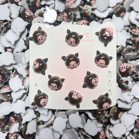Monchhichi Nail Charms – Cute 3D Cartoon Charms for Nail Art, Phone Case, Junk Case, Beads & DIY Crafts