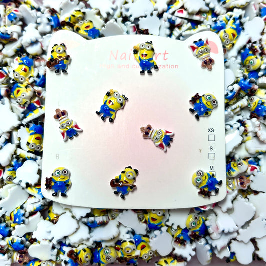 Minions Inspired 3D Nail Charms – Cartoon Nail Art Decorations for Nail Art, Phone Case, Junk Case, Beads & DIY