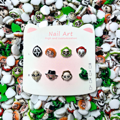 Halloween Horror Nail Charms, Gothic Movie Character Charms for DIY Nail Art & Crafts