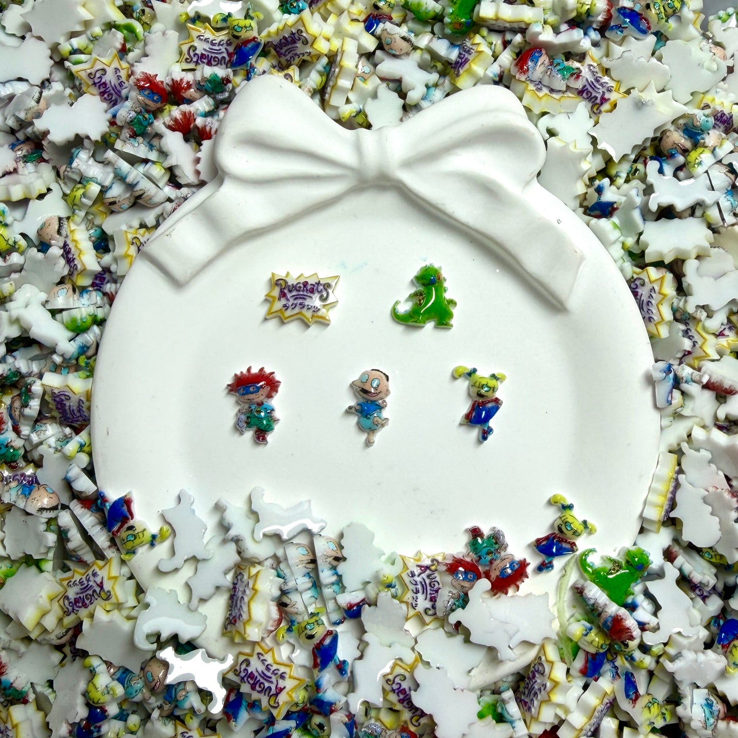 Rugrats Nail Charms – Tommy Chuckie Angelica Reptar Resin Mini DIY 90s Cartoon Nail Art Accessories 3D Flatback Charms Set