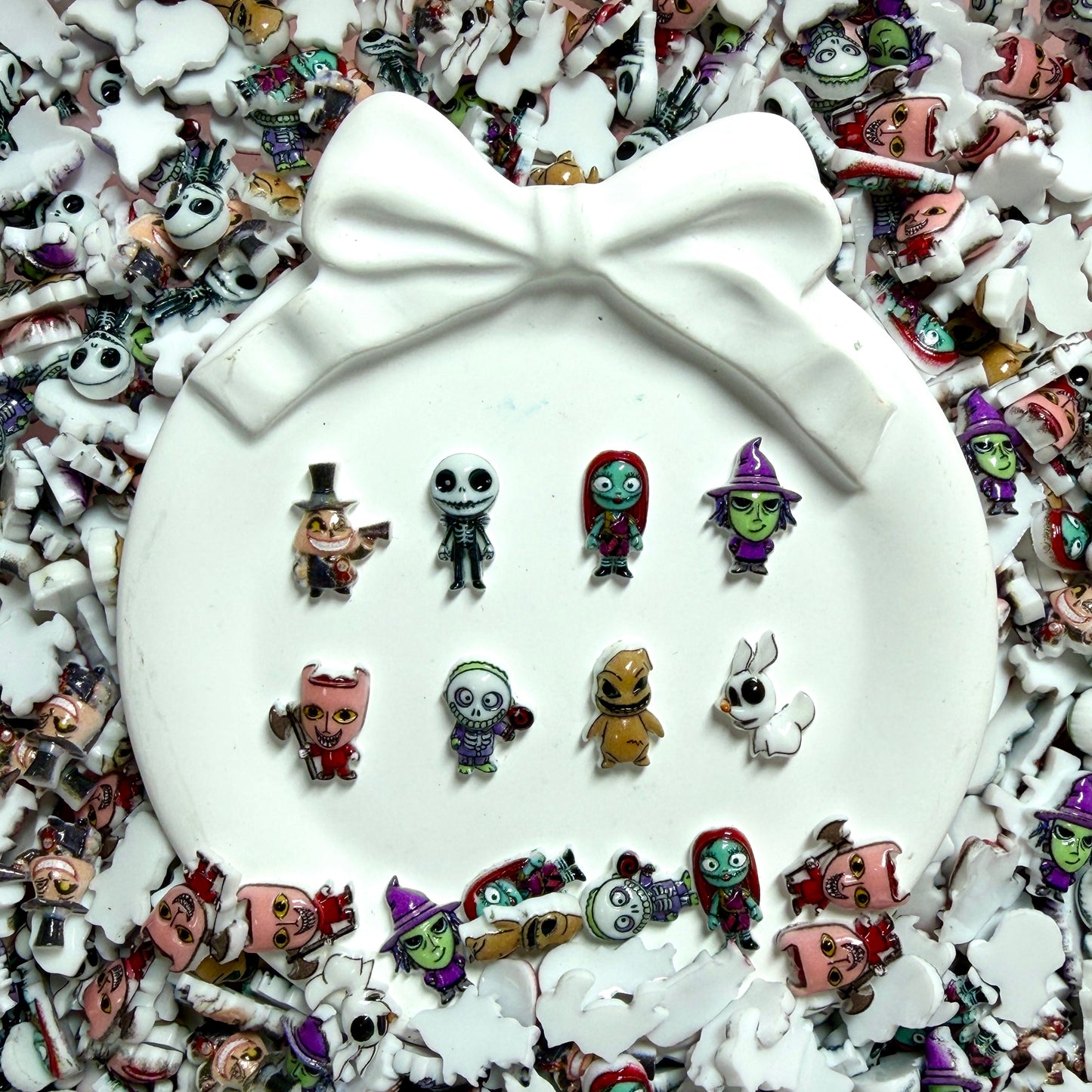 NIGHTMARE BEFORE CHRISTMAS Nail Charms – Jack Skellington Sally Resin Mini DIY Halloween Nail Art Accessories 3D Flatback Charms Set