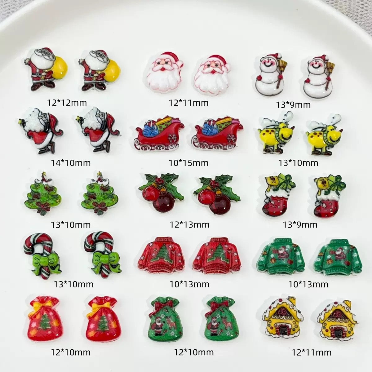 Christmas Nail Charms – Santa Snowman Reindeer Christmas Tree Resin Charms for Nail Art Phone Cases Pens Jewelry Crafts DIY Accessories