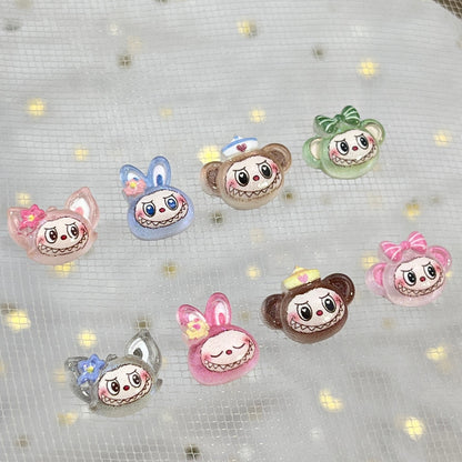 Disney LinaBell Cartoon Nail Art Decorations Cute 3D Glittering StellaLou and Labubu Resin Rhinestones DIY Press-On Nail Accessories