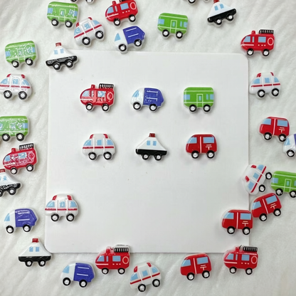 Vehicle Nail Charms –Ambulance Police Car School Bus Fire Truck Flatback for Nail Art Pens Phone Cases Jewelry Crafts